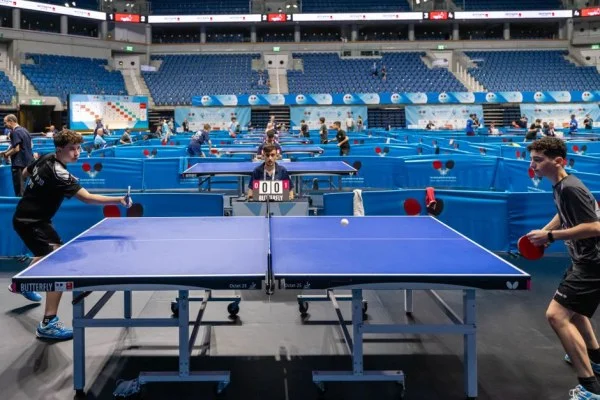 table tennis doubles match